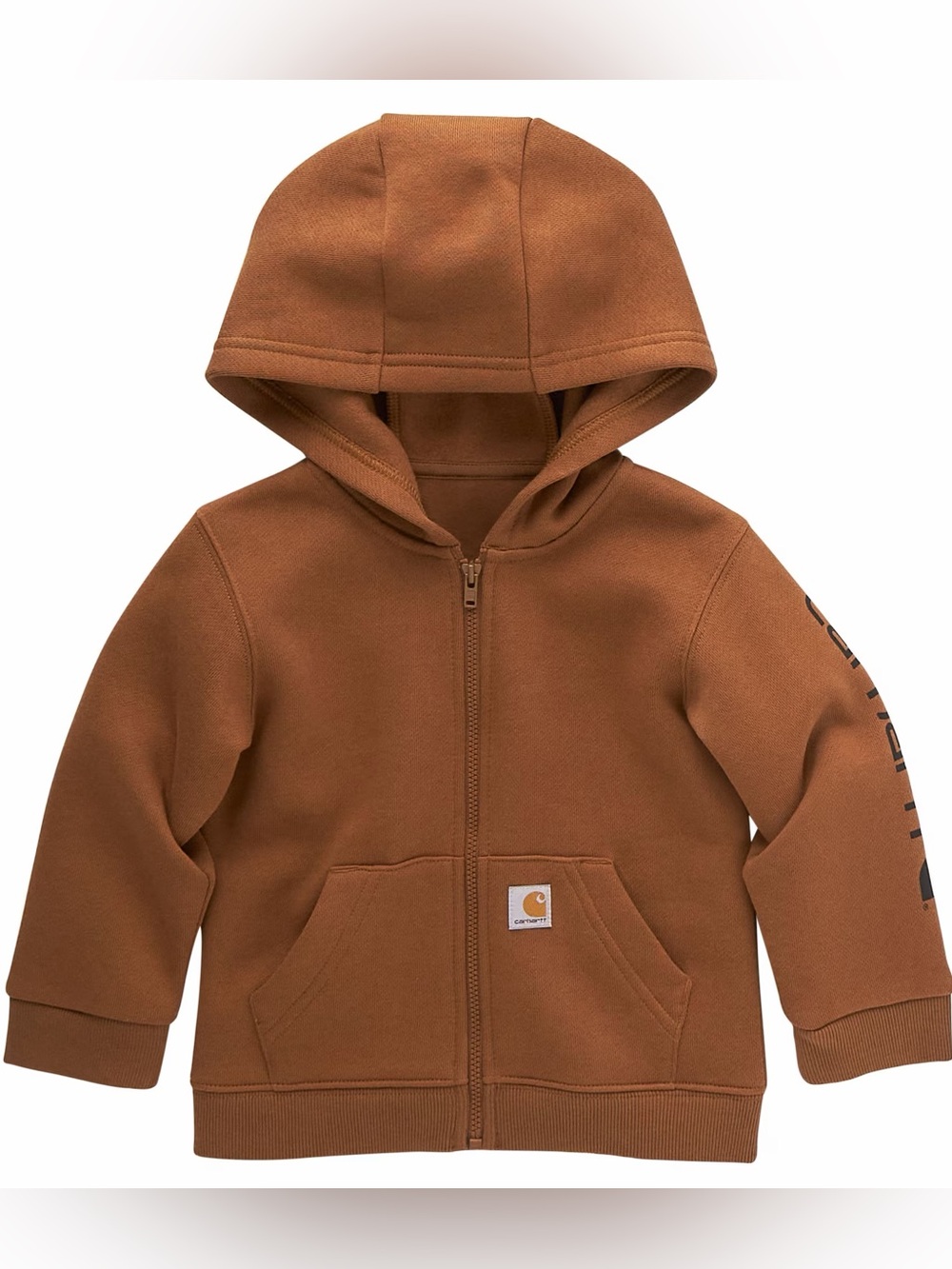 Carhartt Boys' Full-Zip Hooded Sweatshirt Boys 2T Brown